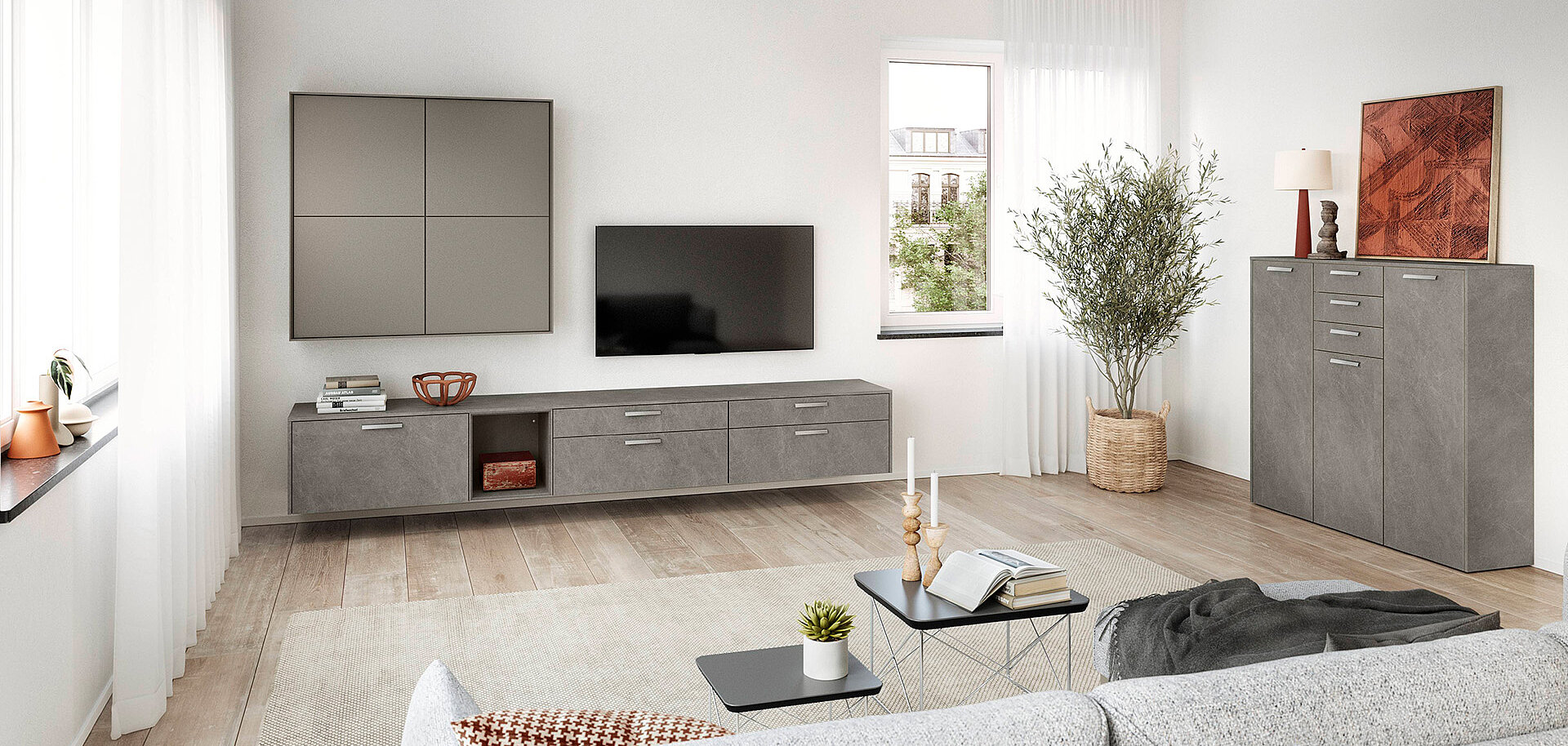 Front 305, Taupe grey basalt reproduction