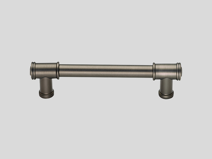  Handle 736, Metal handle, Stainless steel finish / Black glazed Matt 